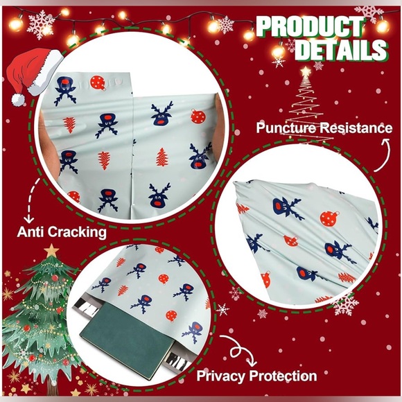 10 Poly Mailers 6x9 Variety Pack Christmas NIP - Picture 13 of 14